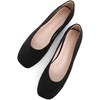 image:imageHee grand Square Toe Ballet Flats for Women Rhinestones Chains Black Suede Dress Shoes Comfort SlipOn LoafersBblack