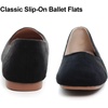 image:imageHee grand Square Toe Ballet Flats for Women Rhinestones Chains Black Suede Dress Shoes Comfort SlipOn LoafersBblack