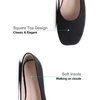 image:imageHee grand Square Toe Ballet Flats for Women Rhinestones Chains Black Suede Dress Shoes Comfort SlipOn LoafersBblack