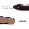 image:imageHee grand Square Toe Ballet Flats for Women Rhinestones Chains Black Suede Dress Shoes Comfort SlipOn LoafersBblack