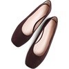 image:imageHee grand Square Toe Ballet Flats for Women Rhinestones Chains Black Suede Dress Shoes Comfort SlipOn LoafersBdark Brown