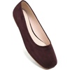 image:imageHee grand Square Toe Ballet Flats for Women Rhinestones Chains Black Suede Dress Shoes Comfort SlipOn LoafersBdark Brown