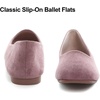 image:imageHee grand Square Toe Ballet Flats for Women Rhinestones Chains Black Suede Dress Shoes Comfort SlipOn LoafersBdark Pink