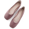 image:imageHee grand Square Toe Ballet Flats for Women Rhinestones Chains Black Suede Dress Shoes Comfort SlipOn LoafersBdark Pink