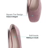 image:imageHee grand Square Toe Ballet Flats for Women Rhinestones Chains Black Suede Dress Shoes Comfort SlipOn LoafersBdark Pink