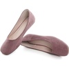 image:imageHee grand Square Toe Ballet Flats for Women Rhinestones Chains Black Suede Dress Shoes Comfort SlipOn LoafersBdark Pink