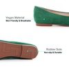 image:imageHee grand Square Toe Ballet Flats for Women Rhinestones Chains Black Suede Dress Shoes Comfort SlipOn LoafersBgrass Green