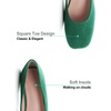 image:imageHee grand Square Toe Ballet Flats for Women Rhinestones Chains Black Suede Dress Shoes Comfort SlipOn LoafersBgrass Green