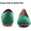 image:imageHee grand Square Toe Ballet Flats for Women Rhinestones Chains Black Suede Dress Shoes Comfort SlipOn LoafersBgrass Green