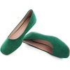image:imageHee grand Square Toe Ballet Flats for Women Rhinestones Chains Black Suede Dress Shoes Comfort SlipOn LoafersBgrass Green
