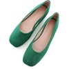 image:imageHee grand Square Toe Ballet Flats for Women Rhinestones Chains Black Suede Dress Shoes Comfort SlipOn LoafersBgrass Green