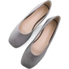 image:imageHee grand Square Toe Ballet Flats for Women Rhinestones Chains Black Suede Dress Shoes Comfort SlipOn LoafersBgray