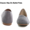 image:imageHee grand Square Toe Ballet Flats for Women Rhinestones Chains Black Suede Dress Shoes Comfort SlipOn LoafersBgray