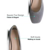 image:imageHee grand Square Toe Ballet Flats for Women Rhinestones Chains Black Suede Dress Shoes Comfort SlipOn LoafersBgray