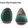 image:imageHee grand Square Toe Ballet Flats for Women Rhinestones Chains Black Suede Dress Shoes Comfort SlipOn LoafersBgreen