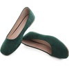 image:imageHee grand Square Toe Ballet Flats for Women Rhinestones Chains Black Suede Dress Shoes Comfort SlipOn LoafersBgreen