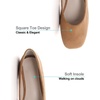 image:imageHee grand Square Toe Ballet Flats for Women Rhinestones Chains Black Suede Dress Shoes Comfort SlipOn LoafersBkhaki