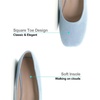 image:imageHee grand Square Toe Ballet Flats for Women Rhinestones Chains Black Suede Dress Shoes Comfort SlipOn LoafersBlight Blue