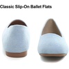 image:imageHee grand Square Toe Ballet Flats for Women Rhinestones Chains Black Suede Dress Shoes Comfort SlipOn LoafersBlight Blue