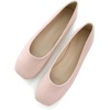 image:imageHee grand Square Toe Ballet Flats for Women Rhinestones Chains Black Suede Dress Shoes Comfort SlipOn LoafersBlight Pink