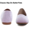 image:imageHee grand Square Toe Ballet Flats for Women Rhinestones Chains Black Suede Dress Shoes Comfort SlipOn LoafersBlight Purple