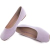image:imageHee grand Square Toe Ballet Flats for Women Rhinestones Chains Black Suede Dress Shoes Comfort SlipOn LoafersBlight Purple
