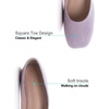 image:imageHee grand Square Toe Ballet Flats for Women Rhinestones Chains Black Suede Dress Shoes Comfort SlipOn LoafersBlight Purple