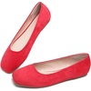 image:imageHee grand Square Toe Ballet Flats for Women Rhinestones Chains Black Suede Dress Shoes Comfort SlipOn LoafersBnew Red