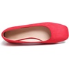 image:imageHee grand Square Toe Ballet Flats for Women Rhinestones Chains Black Suede Dress Shoes Comfort SlipOn LoafersBnew Red