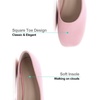 image:imageHee grand Square Toe Ballet Flats for Women Rhinestones Chains Black Suede Dress Shoes Comfort SlipOn LoafersBpink