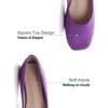 image:imageHee grand Square Toe Ballet Flats for Women Rhinestones Chains Black Suede Dress Shoes Comfort SlipOn LoafersBpurple
