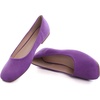 image:imageHee grand Square Toe Ballet Flats for Women Rhinestones Chains Black Suede Dress Shoes Comfort SlipOn LoafersBpurple