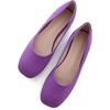 image:imageHee grand Square Toe Ballet Flats for Women Rhinestones Chains Black Suede Dress Shoes Comfort SlipOn LoafersBpurple