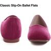 image:imageHee grand Square Toe Ballet Flats for Women Rhinestones Chains Black Suede Dress Shoes Comfort SlipOn LoafersBwine Red