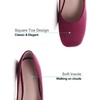 image:imageHee grand Square Toe Ballet Flats for Women Rhinestones Chains Black Suede Dress Shoes Comfort SlipOn LoafersBwine Red