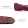 image:imageHee grand Square Toe Ballet Flats for Women Rhinestones Chains Black Suede Dress Shoes Comfort SlipOn LoafersBwine Red