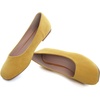 image:imageHee grand Square Toe Ballet Flats for Women Rhinestones Chains Black Suede Dress Shoes Comfort SlipOn LoafersByellow