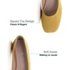 image:imageHee grand Square Toe Ballet Flats for Women Rhinestones Chains Black Suede Dress Shoes Comfort SlipOn LoafersByellow