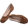 image:imageHee grand Square Toe Ballet Flats for Women Rhinestones Chains Black Suede Dress Shoes Comfort SlipOn LoafersDleopard Brown