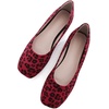 image:imageHee grand Square Toe Ballet Flats for Women Rhinestones Chains Black Suede Dress Shoes Comfort SlipOn LoafersDleopard Red