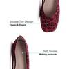 image:imageHee grand Square Toe Ballet Flats for Women Rhinestones Chains Black Suede Dress Shoes Comfort SlipOn LoafersDleopard Red