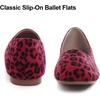 image:imageHee grand Square Toe Ballet Flats for Women Rhinestones Chains Black Suede Dress Shoes Comfort SlipOn LoafersDleopard Red