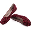 image:imageHee grand Square Toe Ballet Flats for Women Rhinestones Chains Black Suede Dress Shoes Comfort SlipOn LoafersDleopard Red