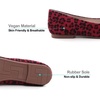 image:imageHee grand Square Toe Ballet Flats for Women Rhinestones Chains Black Suede Dress Shoes Comfort SlipOn LoafersDleopard Red