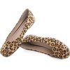 image:imageHee grand Square Toe Ballet Flats for Women Rhinestones Chains Black Suede Dress Shoes Comfort SlipOn LoafersDleopard Yellow