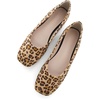 image:imageHee grand Square Toe Ballet Flats for Women Rhinestones Chains Black Suede Dress Shoes Comfort SlipOn LoafersDleopard Yellow