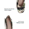 image:imageHee grand Square Toe Ballet Flats for Women Rhinestones Chains Black Suede Dress Shoes Comfort SlipOn LoafersEcamouflage Beige