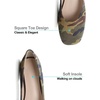 image:imageHee grand Square Toe Ballet Flats for Women Rhinestones Chains Black Suede Dress Shoes Comfort SlipOn LoafersEcamouflage Brown