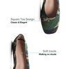 image:imageHee grand Square Toe Ballet Flats for Women Rhinestones Chains Black Suede Dress Shoes Comfort SlipOn LoafersEcamouflage Green