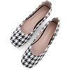 image:imageHee grand Square Toe Ballet Flats for Women Rhinestones Chains Black Suede Dress Shoes Comfort SlipOn LoafersFplaid Black